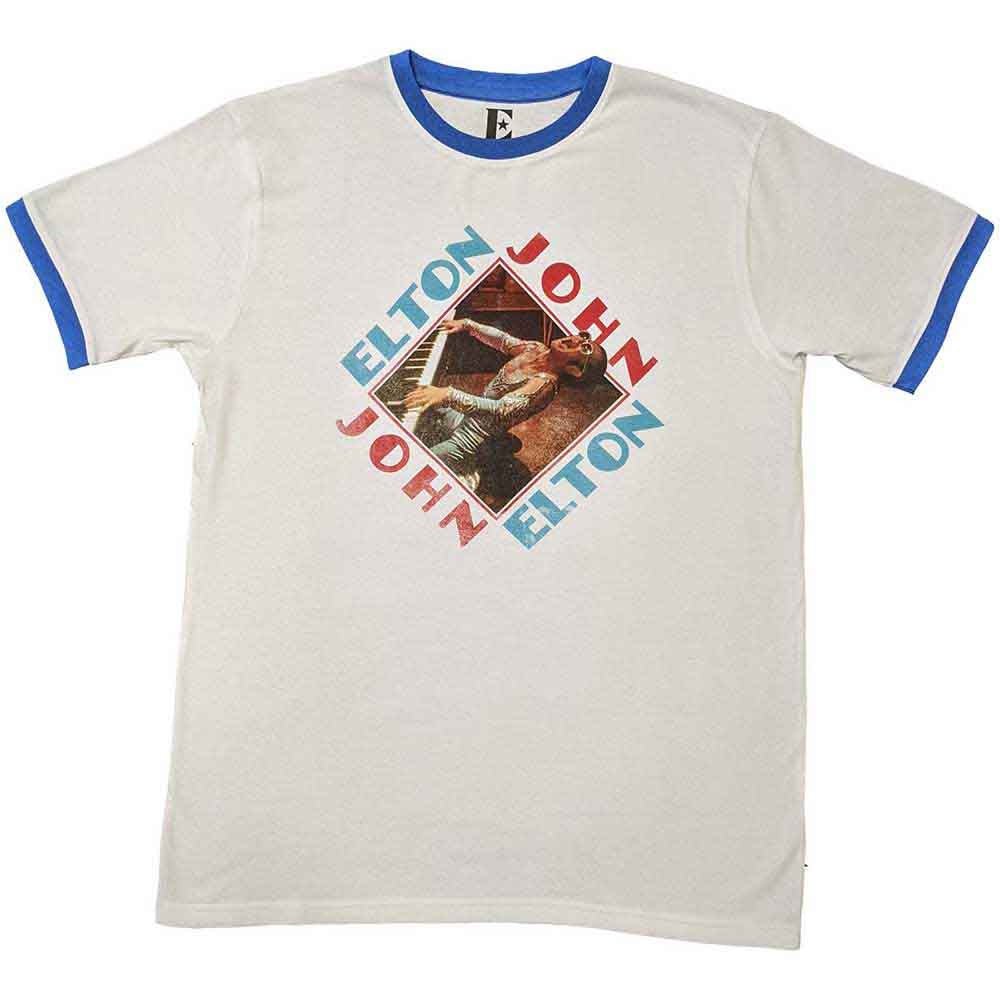 ELTON JOHN エルトンジョン - Piano Diamond / White / リンガー / Tシャツ / メンズ - PGS